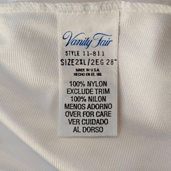 Vanity Fair Womens White Nylon Half Slip with Lace Trim, USA Made, 2XL, Vintage? - Picture 3 of 10